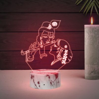 D Illusion Krishna Led Night Lamp with Multicolored Light